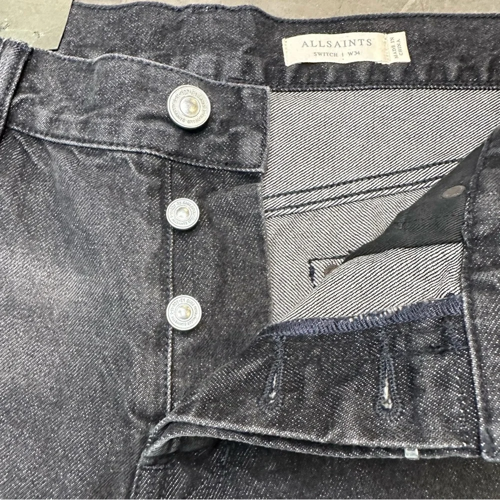 All Saints switch black washed skinny men’s shorts Sz 34 - Picture 10 of 11